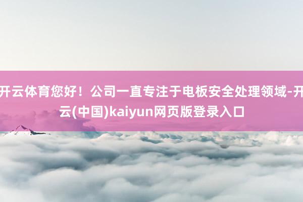 开云体育您好！公司一直专注于电板安全处理领域-开云(中国)kaiyun网页版登录入口